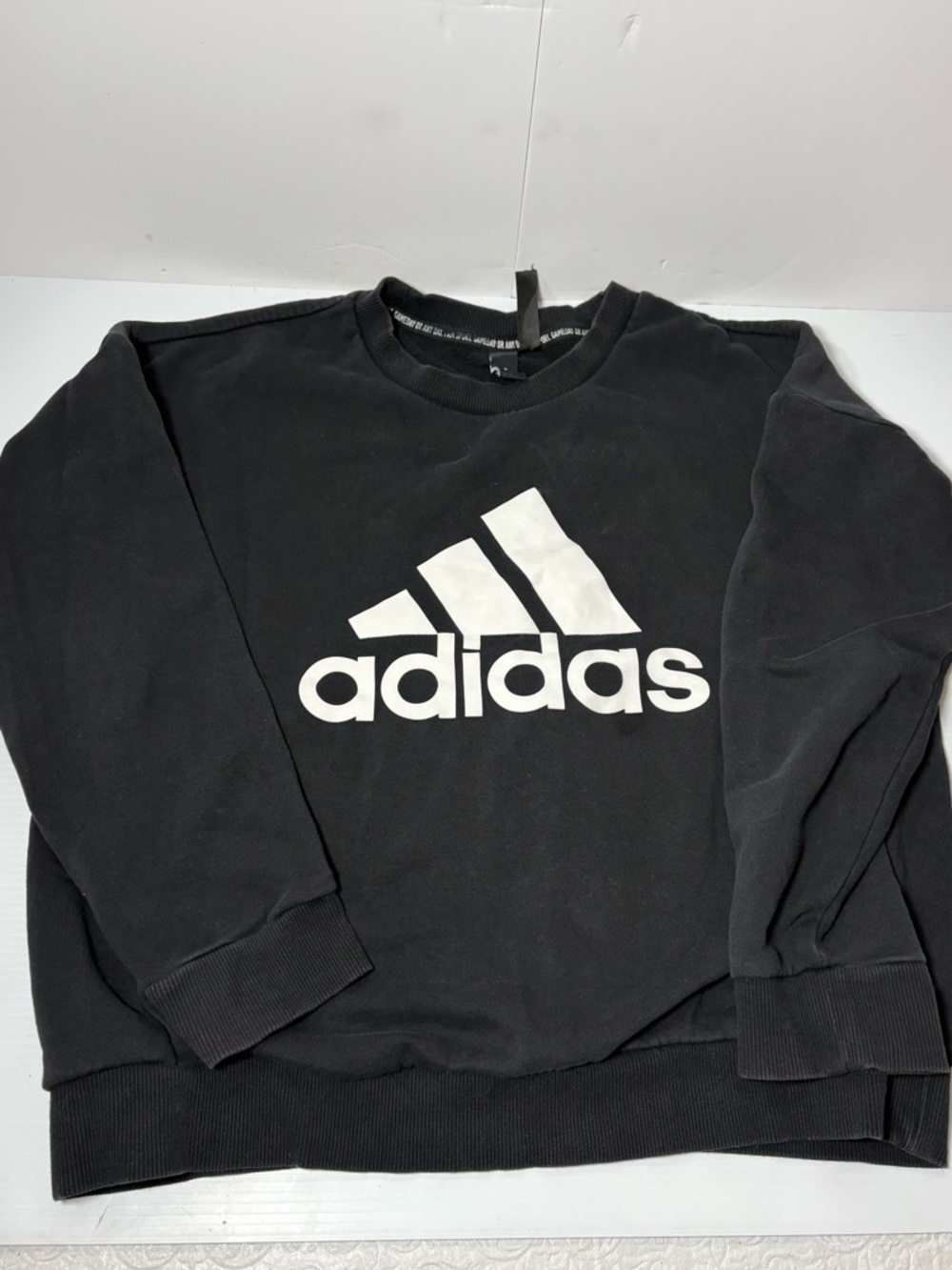 adidas Black Crewneck Sweatshirt with White Logo